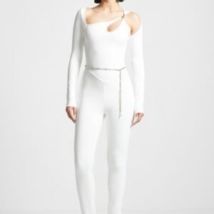 Eiffel Chain Detail Jumpsuit - Off White