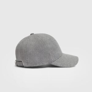 Textured Wool Blend Cap - Light Grey