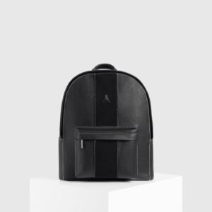 Lyon Suede Panel Backpack - Black