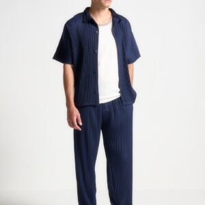 Pleated Shirt - Navy