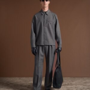 Textured Tailored Overshirt - Grey